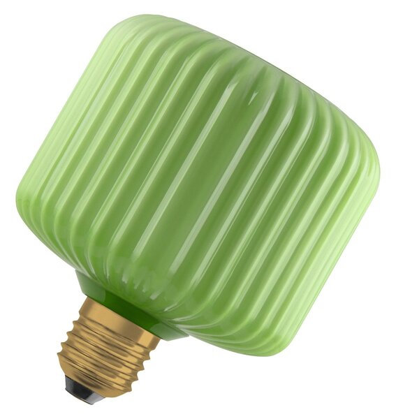 Matná LED žárovka E27 3,5 W DECOR LAMP, zelená, čtvercová