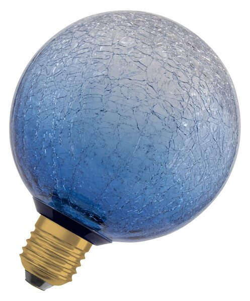 Matná LED žárovka E27 3,5 W DECOR LAMP, modrá, praskané kulatá