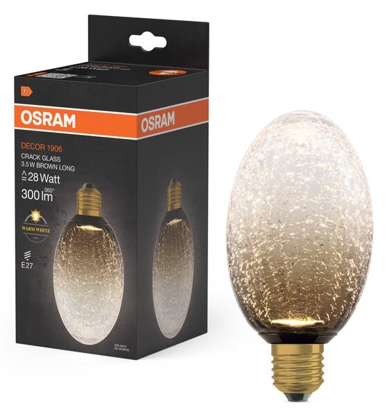 Matná LED žárovka E27 3,5 W DECOR LAMP, hnědá, dlouhá