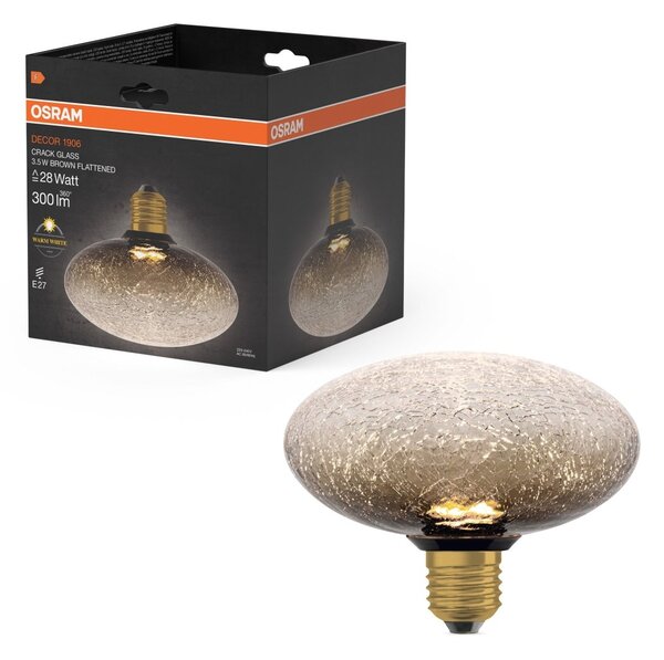 Matná LED žárovka E27 3,5 W DECOR LAMP, hnědá, plochá