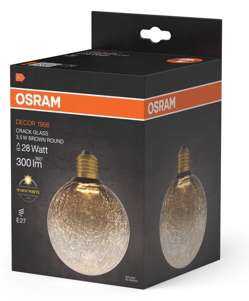 Matná LED žárovka E27 3,5 W DECOR LAMP, hnědá, náhrada 28 W