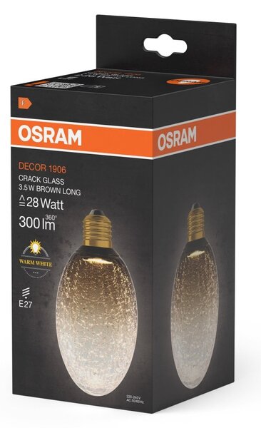 Matná LED žárovka E27 3,5 W DECOR LAMP, hnědá, dlouhá