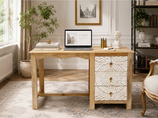 Psací stůl Sita 130x76x70 z indického masivu mango