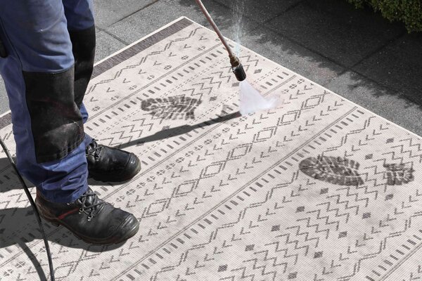 NORTHRUGS Kusový koberec Twin Supreme 103437 Kuba grey creme – na ven i na doma - 80x250 cm
