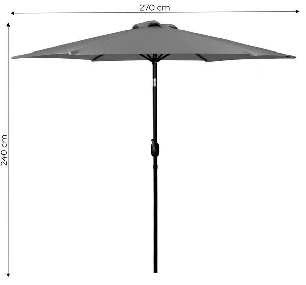 MultiGarden Zahradní slunečník Alissa 270 cm šedý