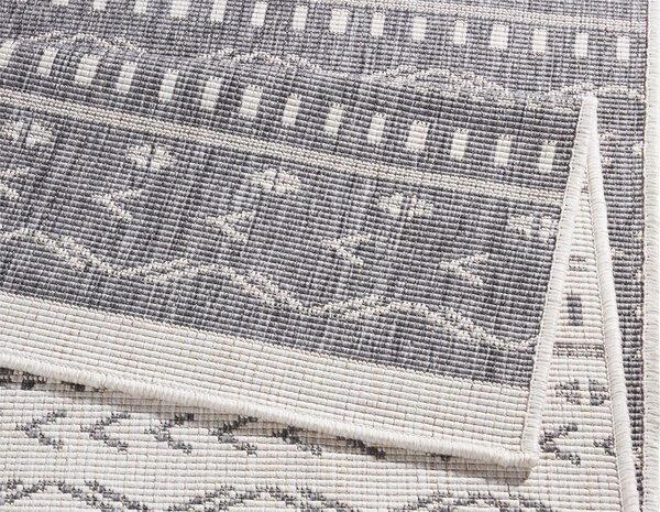 NORTHRUGS Kusový koberec Twin Supreme 103437 Kuba grey creme – na ven i na doma - 80x250 cm