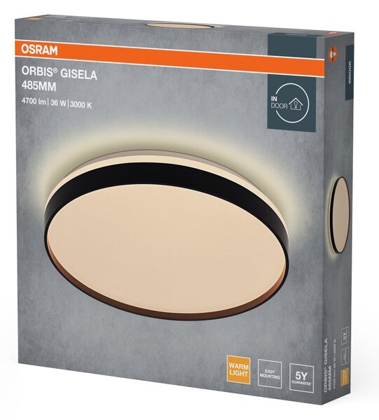 Stropní svítidlo Orbis Gisela, černá, teplá bílá, 485 mm