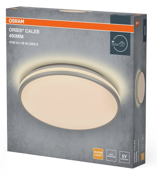 Stropní svítidlo Orbis Caleb, stříbrná, teplá bílá, 490 mm