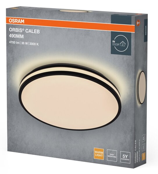 Stropní svítidlo Orbis Caleb, černá, teplá bílá, 490 mm