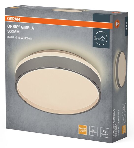 Stropní svítidlo Orbis Gisela, stříbrná, teplá bílá