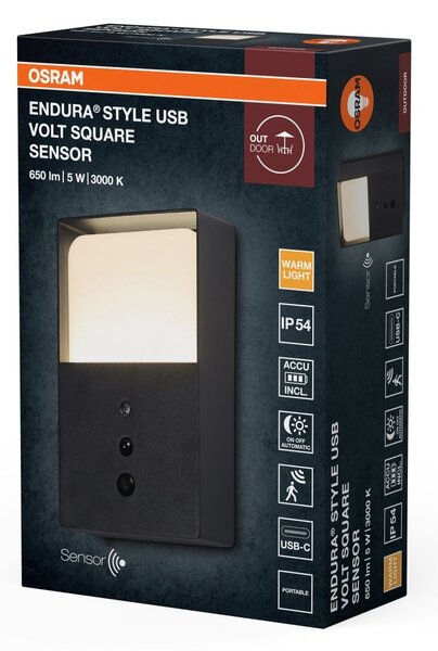 Venkovní svítidlo ENDURA® Style USB Volt, teplá bílá