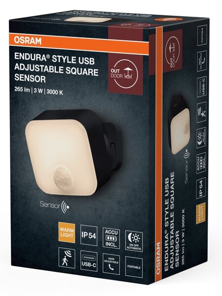Venkovní svítidlo ENDURA® Style USB nastavitelný, teplá bílá