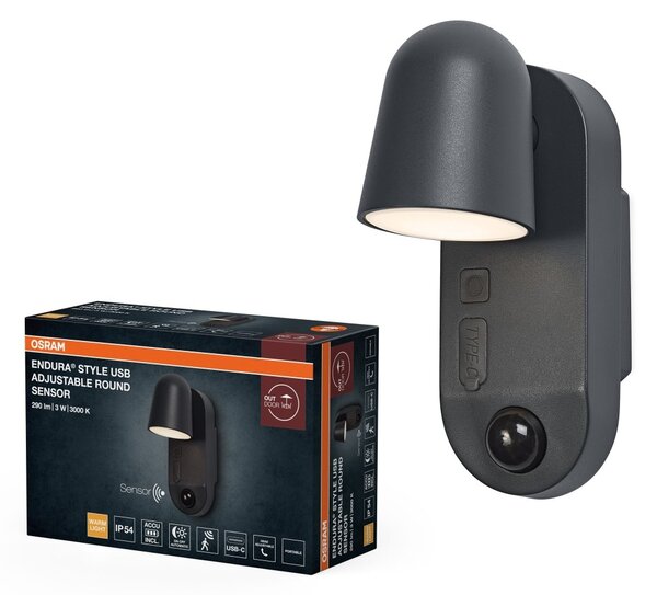 Venkovní svítidlo ENDURA® Style USB nastavitelný, teplá bílá, 100 °