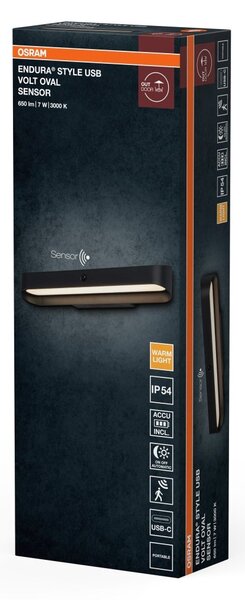 Venkovní svítidlo ENDURA® Style USB Volt, teplá bílá, 108 °