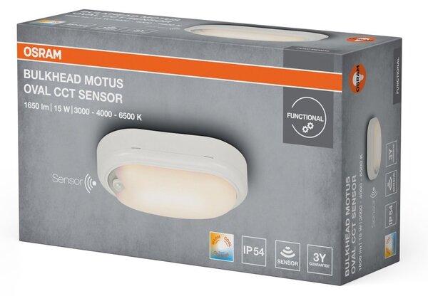 Stropní svítidlo Bulkhead Motus, bílá, laditelná bílá, 15,00 W