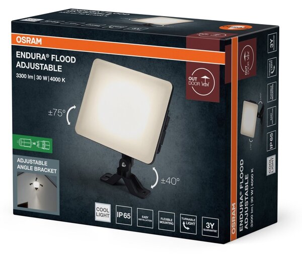 Venkovní reflektor ENDURA® nastavitelný, 120 °, černá