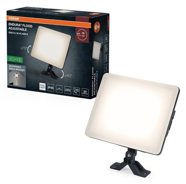 Venkovní reflektor ENDURA® nastavitelný, 120 °, černá, 50,00 W