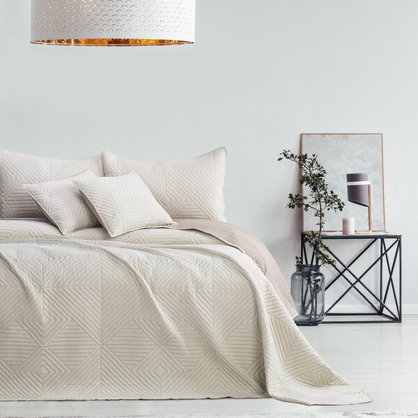 Béžový prošívaný přehoz z mikrovlákna 240x260 cm Softa – Restilo