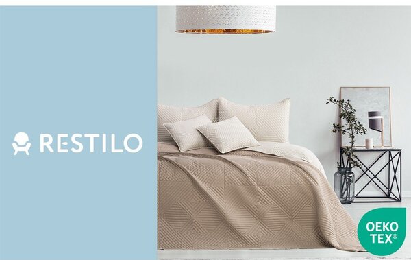 Béžový prošívaný přehoz z mikrovlákna 240x260 cm Softa – Restilo