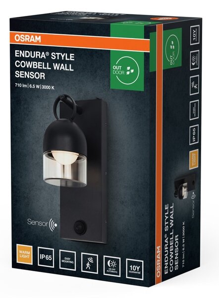 Venkovní svítidlo ENDURA® Style Cowbell IP65, šedá, teplá bílá, 110 °