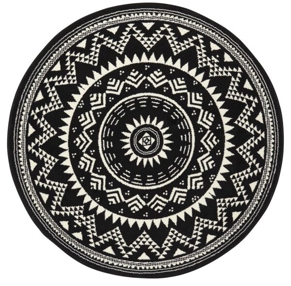 Hanse Home Collection koberce Kusový koberec Celebration 103441 Valencia Black kruh - 200x200 (průměr) kruh cm
