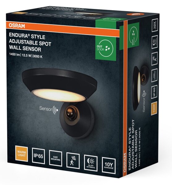 ENDURA® Style nastavitelný IP65, šedá, teplá bílá, 100 °