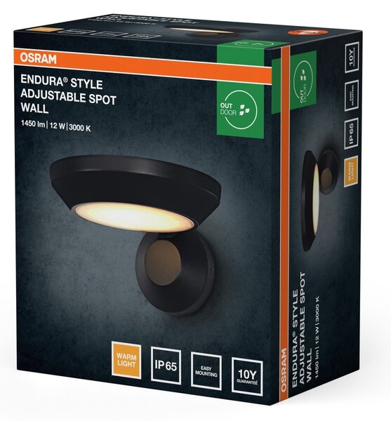 ENDURA® Style nastavitelný IP65, šedá, teplá bílá