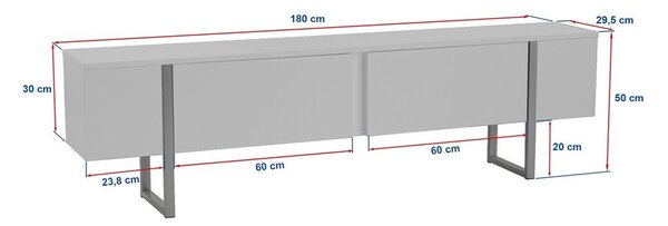 TV stolek v dekoru borovice v přírodní barvě 180x50x29,5 cm Serenity – Kalune Design
