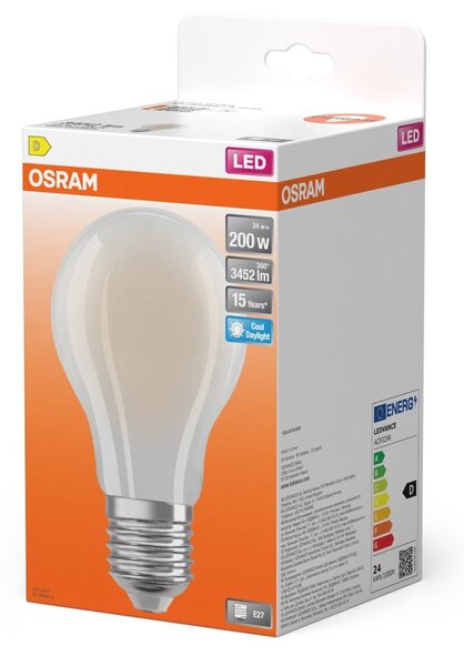 Matná LED žárovka E27 STAR 24 W, studená bílá, náhrada 200 W