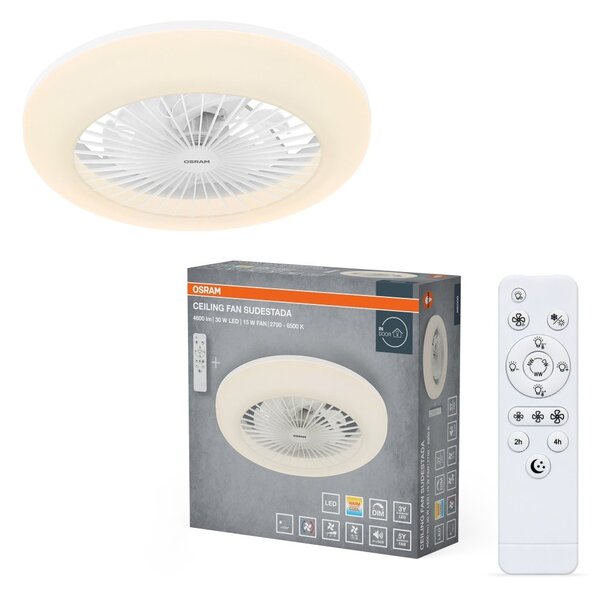 Stropní ventilátor Sudestada 450 mm 45 W, laditelná bílá