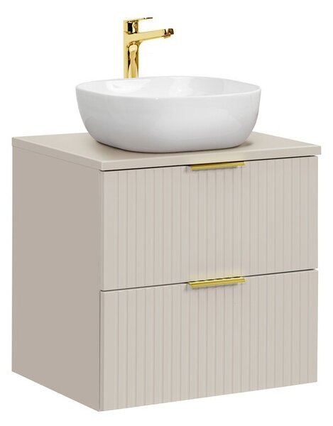 Comad Závěsná skříňka Adele Cashmere Smile s deskou a umyvadlem 60 cm kašmírová/bílá