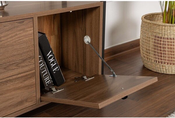 Konzolový stolek v dekoru ořechu v tmavě přírodní barvě 29,5x120 cm Solace – Kalune Design
