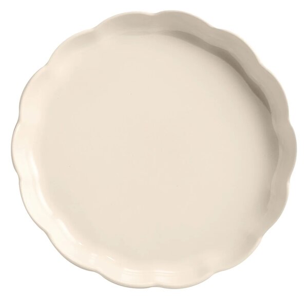 Emile Henry nízká koláčová forma Madeleine 31 cm slonová kost keramická forma na ovocné koláče, quiche a zapékání 026053