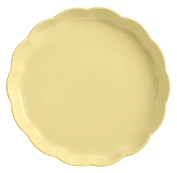 Emile Henry nízká koláčová forma Madeleine 31 cm vanilková keramická forma na quiche a koláče z Francie 896053