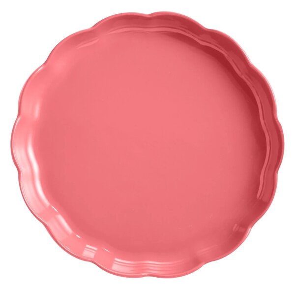 Emile Henry nízká koláčová forma Madeleine 31 cm růžová keramická forma pro sladké i slané koláče 476053