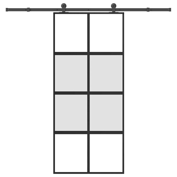 Posuvné dveře s kováním 90x205 cm tvrzeného sklo a hliník 3333011