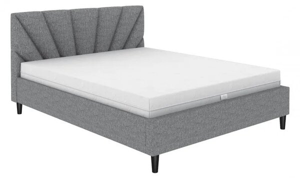ECOMATRACE Čalouněna postel 160x200 SOLE 90 v šedé barvě s roštem