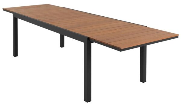 Rozkládací zahradní stůl kuchyňský stůl jídelní stůl dřevo hliník 200/300x100x75cm