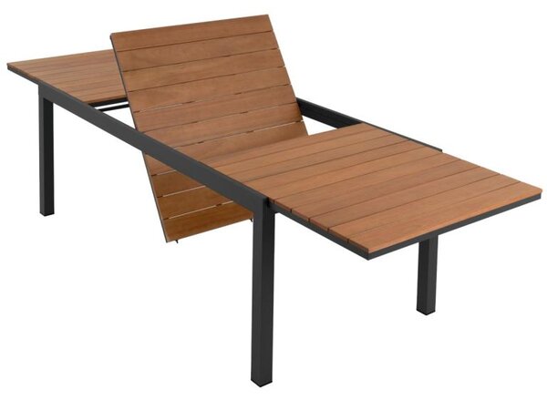 Rozkládací zahradní stůl kuchyňský stůl jídelní stůl dřevo hliník 200/300x100x75cm