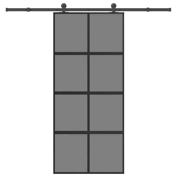 Posuvné dveře s kováním 90x205 cm tvrzeného sklo a hliník 3333023