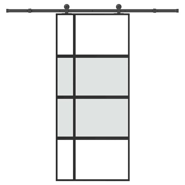 Posuvné dveře s kováním 90x205 cm tvrzeného sklo a hliník 3333035
