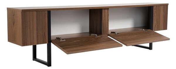 TV stolek v dekoru ořechu v tmavě přírodní barvě 180x50x29,5 cm Serenity – Kalune Design