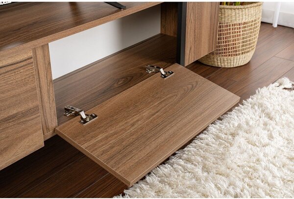 TV stolek v dekoru ořechu v tmavě přírodní barvě 180x50x29,5 cm Serenity – Kalune Design