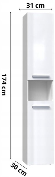 Koupelnová skříňka NEL I 31x30xV174 bílá lesk TOP E SHOP