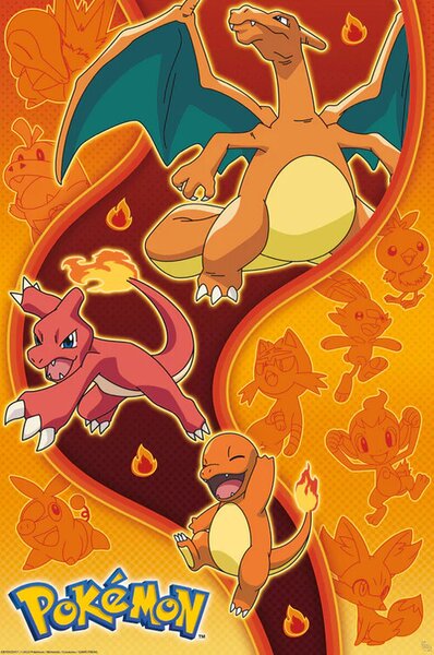 Plakát, Obraz - Pokemon - Fire Type