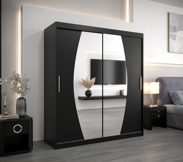 Skříň s posuvnými dveřmi DITA - šířka 180 cm, černá