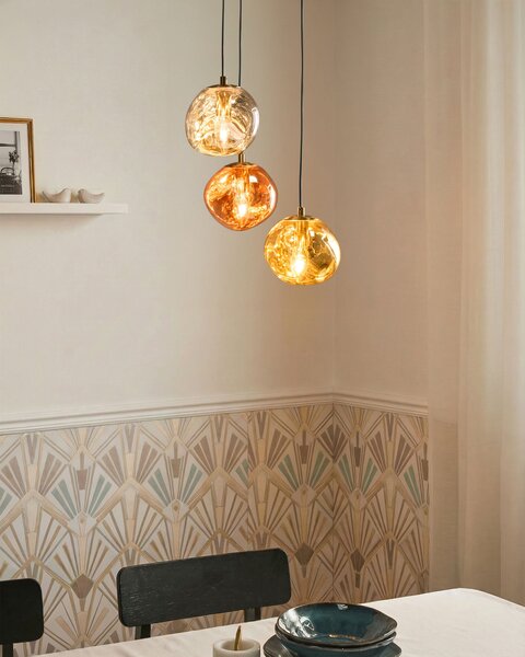Závěsná lampa se 3 světly TSHUAPA Sklo Pestrá