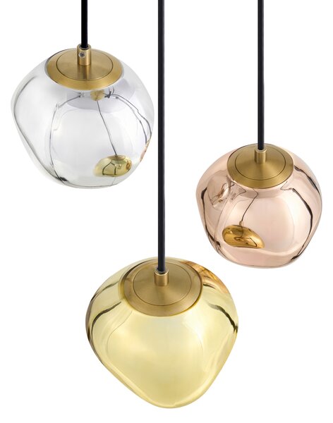 Závěsná lampa se 3 světly TSHUAPA Sklo Pestrá