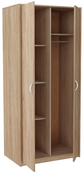 Dvoudveřová šatní skříň VILIA - šířka 85 cm, dub sonoma