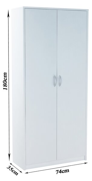 Policová skříň LUCETTE - šířka 74 cm, bílá